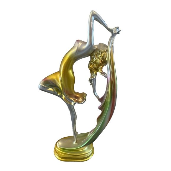 Art Deco Ballet Abstract Dancing Girl Resin Sculpture Home Decor - Picture 2 of 7